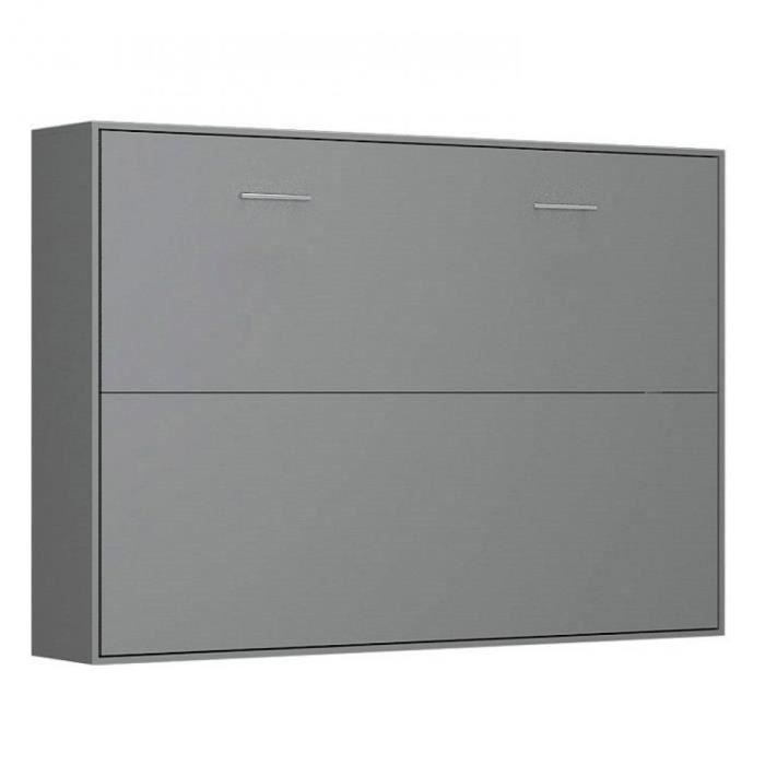 Armoire Lit Horizontale Escamotable Strada V2 Gris Graphite Mat