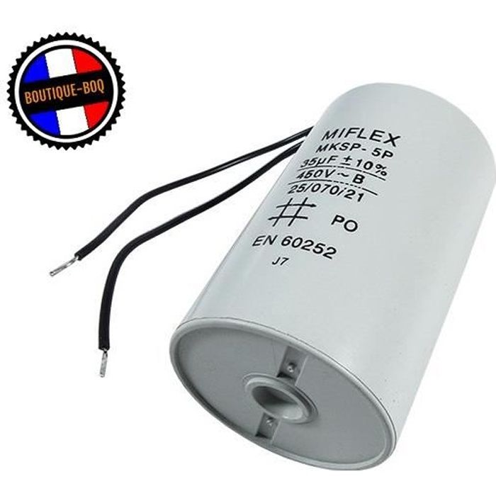 Miflex Condensateur de démarrage Condensateur Moteur 16 µF 450 V 35 x 83 
