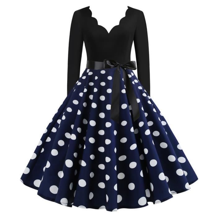 Robe De Noël Pour Femme - Manches Longues, Col Rond Large - Imprimé Festif, Confortable Pour Soirée Ou Fête - 5