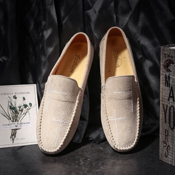 Mocassin beige homme clearance