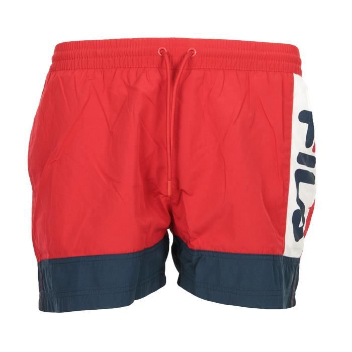 Maillot de bain Fila Yumma Swim Shorts Homme Rouge Bleu Marine Blanc Rouge bleu marine blanc Cdiscount Pret a Porter