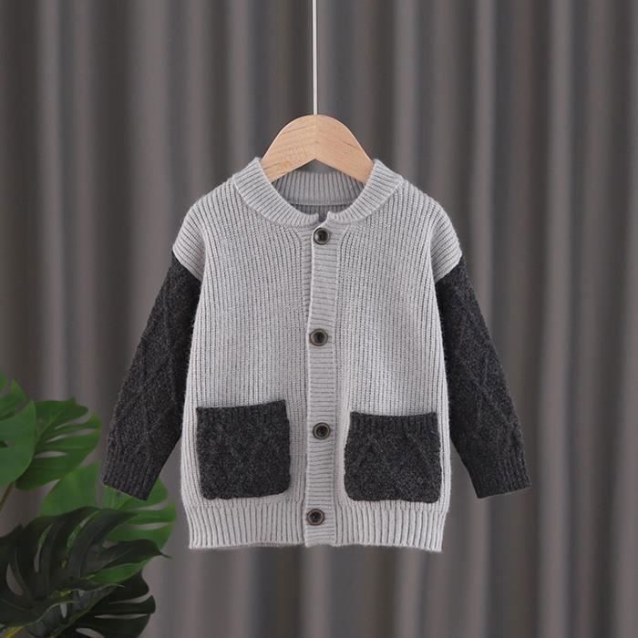 Tout Petits Enfants Bebe Fille Pull Solide Tricot Crochet Vetements Manteaux Cardigan Tenues Toddler Kids Baby Girls Pull A Capuche Gris Cdiscount Pret A Porter