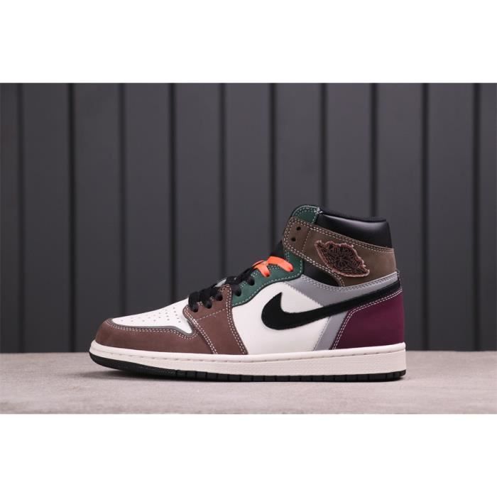 Nike Air-Jordan 1 High Top Sneakers FV6130-791 Blanc Marron Homme Femme  Baskets Brun - Cdiscount Chaussures
