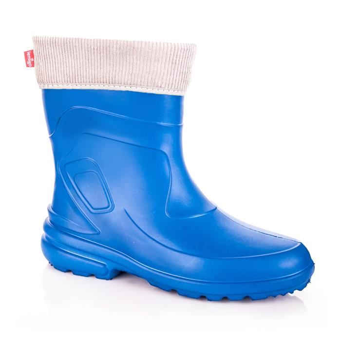 bottes de pluie isolées imperméables lemigo pour femmes - modèle jessy - bleu