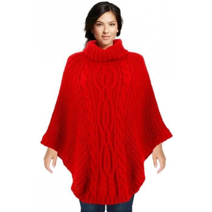 Poncho pull collection 2022 cape grande taille 46 rouge