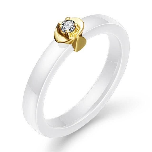 Bague En Zirconium Céramique Et Acier Inoxydable Blanc Pour Femme - Taille 49 - Neuf Avec étiquettes - Budget Beauté