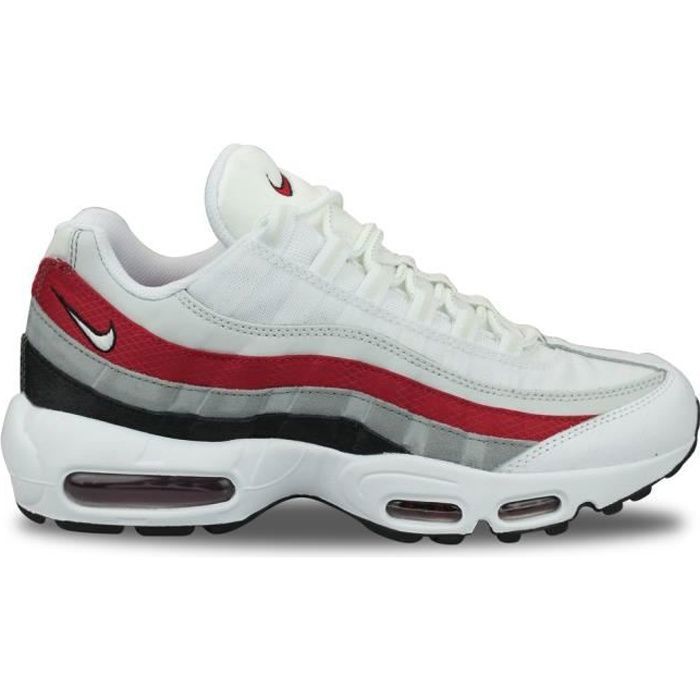 Chaussures Nike Air Max 95 Blanc Rouge Noir - Homme - Classics