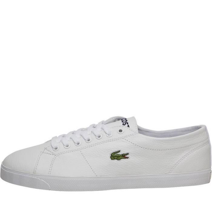 Baskets Lacoste Blanches Riberac en Cuir Pour Femme Blanc