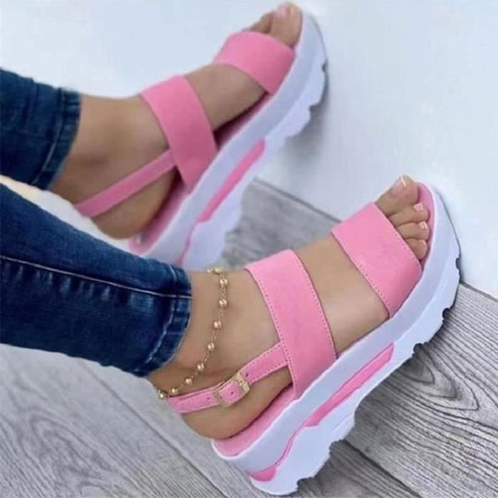 Chaussure compensée 2025 rose