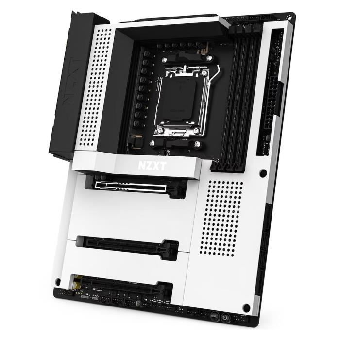 NZXT N7 B650E - Blanc - Carte mère ATX Socket AM5 AMD B560E - 4x DDR5 - M.2 PCIe 5.0 - USB 3.1 - PCI-Express 5.0 16x - Wi-Fi 6E/Blet