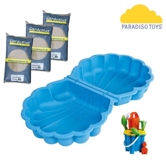 Bac à Sable En Forme De Tortue Paradiso Toys - 114x114x25 Cm, Avec Couvercle - Jeu D'extérieur Pour Enfants - 5