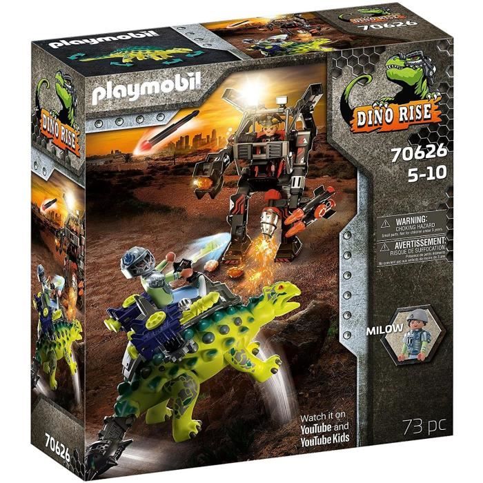 PLAYMOBIL - 70626 - Dino Rise - Saichania et Robot soldat - Mixte - 73 pièces