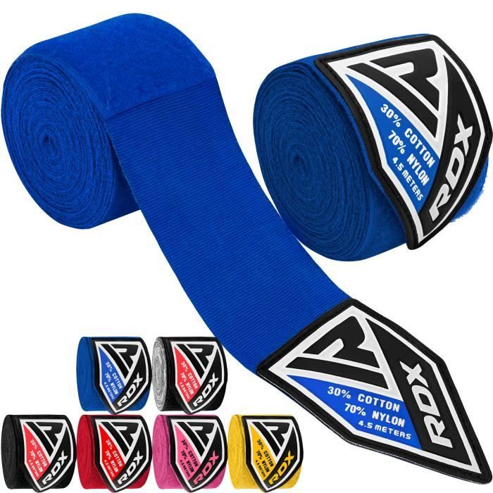 RDX MMA Bandes Élastiqué Mains Intérieur Gants Mitaine Boxe Arts Martiaux 4,5 Mètres Bandage Poignet Entrainement Muay Thai