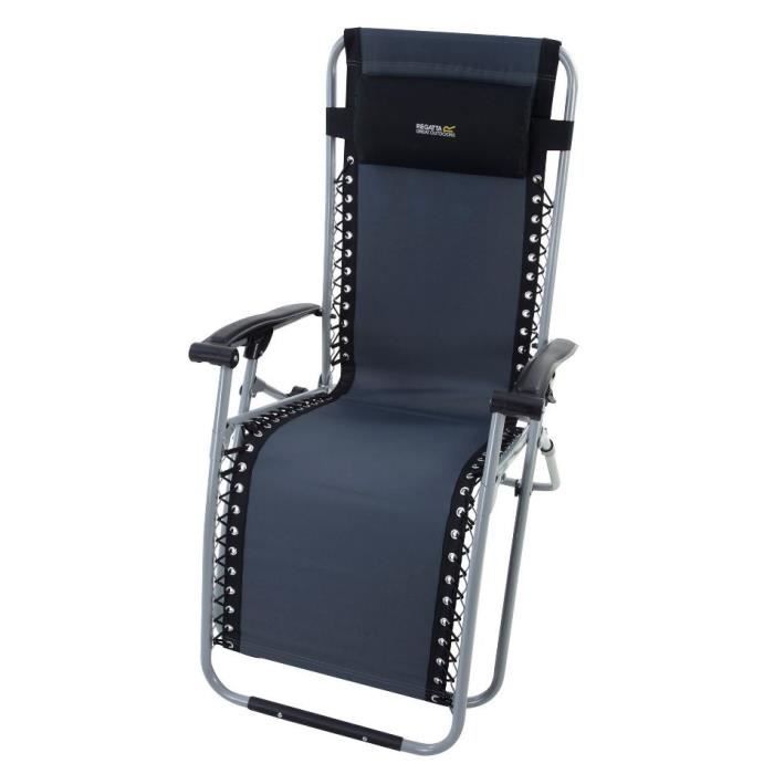 Regatta fauteuil relax Colico réglable polyester/acier noir/argenté