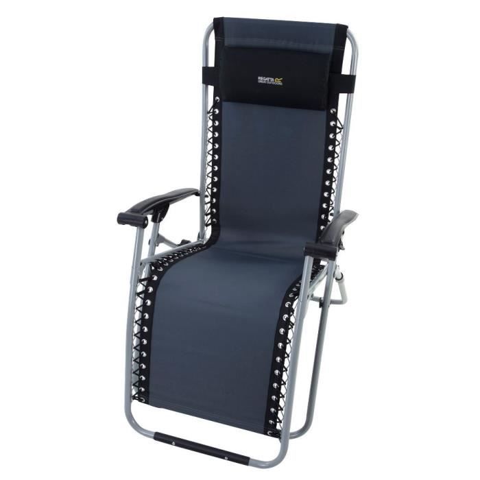 Regatta fauteuil relax Colico réglable polyester/acier noir/argenté Regatta fauteuil relax Colico réglable polyester/acier noir/argenté