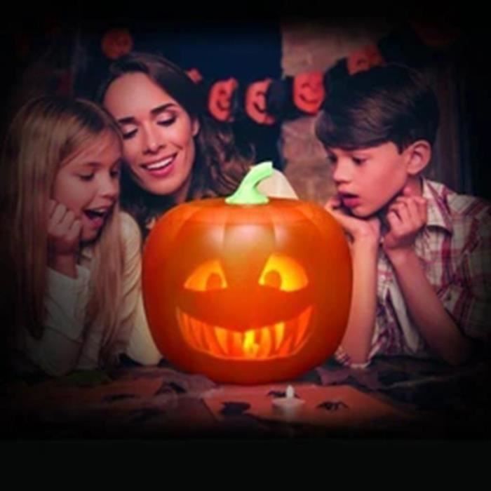 Lampe de Projection de Citrouille à LED animée Veilleuse de Décoration Lampe de Nuit pour Halloween Fête de la Maison - A