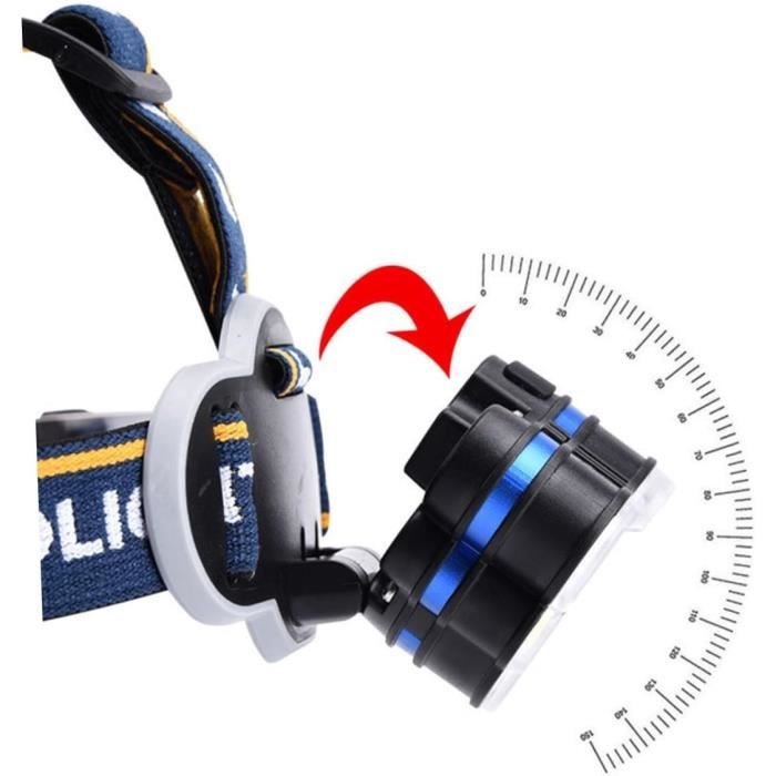 Lampe De Poche Clip Boucle Bandeau Tête Réglable Ceinture Tête Sangle