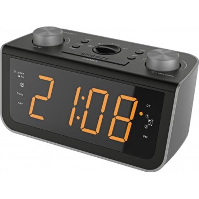 Radio-réveil SOUNDMASTER FUR5005 - Double alarme - Affichage jumbo - Noir & Gris