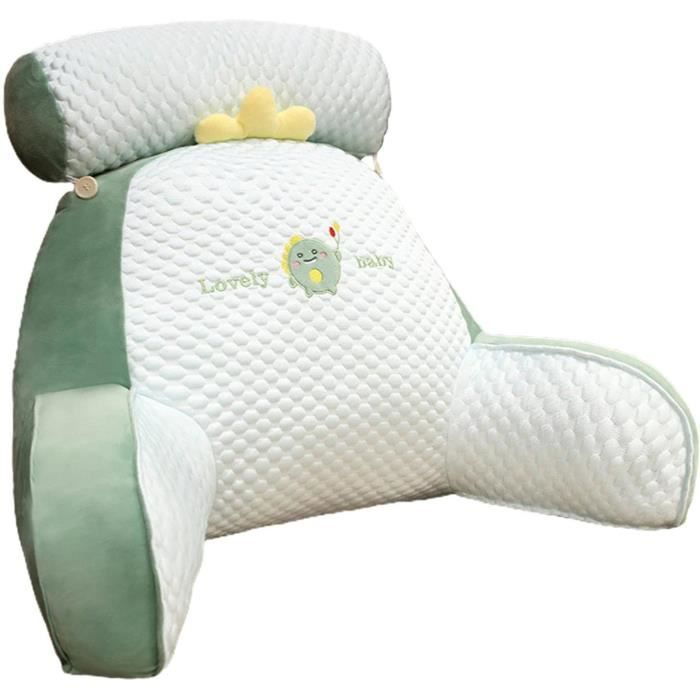 Coussin Repose-lit Avec Accoudoirs Et Appui-tête – 70x40x30 Cm – Linen Et Coton – Pour Lecture, Travail Au Lit