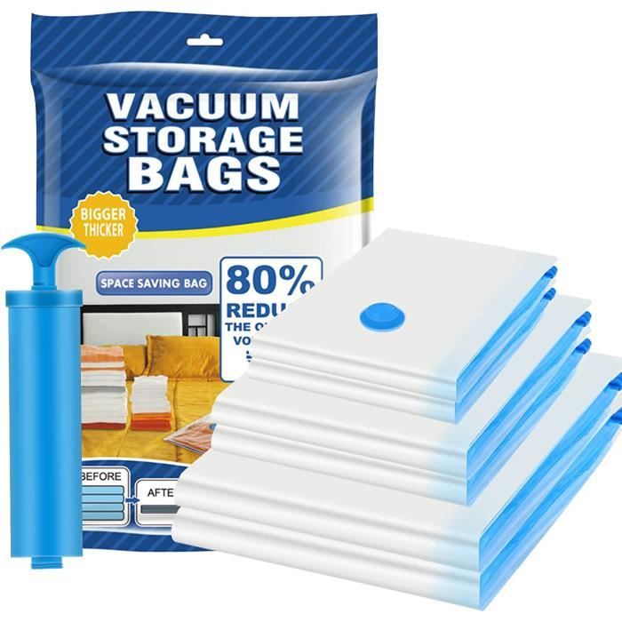 Sac Sous Vide Couette Sac Sous Vide Vetement Aspirateur Avec Pompe USB, Lot De 6 Sacs De Rangement Sous Vide Housse Rangement Sous Vide