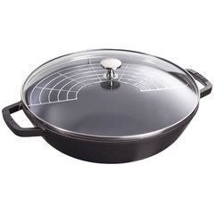 wok en fonte 30 cm noir mat