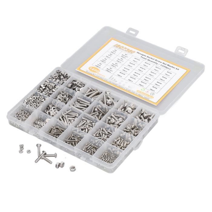 Kit De 800 Pièces De Vis, Boulons, écrous Et Rondelles M3 - Têtes Hexagonales - Acier Allié Grade 12.9 - Noir