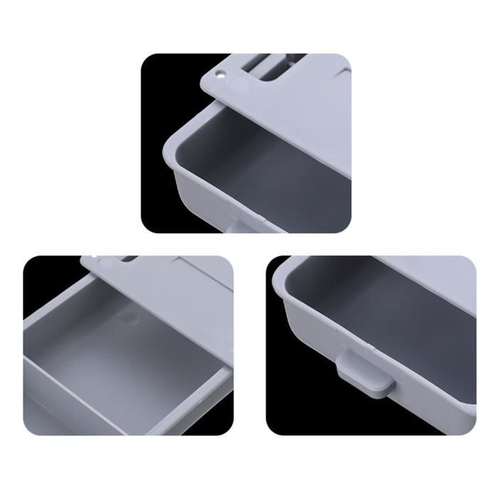 2x Organisateurs De Bureau Adhésifs - Tiroirs Cachés Sous Table - Rangement Stylos, Maquillage - Blanc