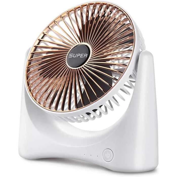 Ventilateur De Bureau USB Mini – 3 Vitesses, Silencieux, Rotation 360°, Portable – Pour Bureau, Maison, Voyage
