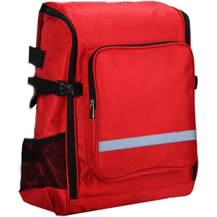 Trousse De Secours Vide Portable - Tissu Oxford Rouge 25x18x8cm - Sac Médecine Premier Soins