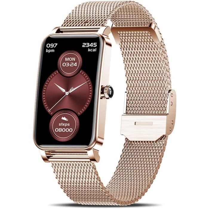 Montre Connect e Femme Or Rose Pour Android Ios Autonomie De 30