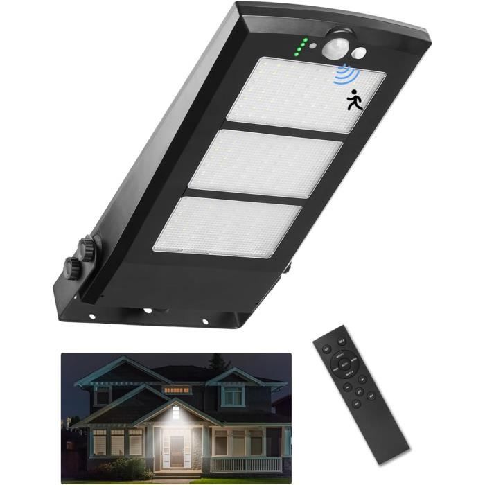 Projecteur Solaire Extérieur LEKIA 3000W - Détecteur De Mouvement, Télécommande, IP66 - Éclaire Jardin, Cour, Parking