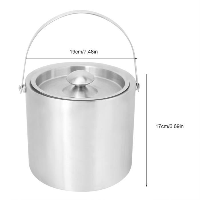 Cikonielf Seau à Glace à Bière Seau à Glace En Acier Inoxydable Avec