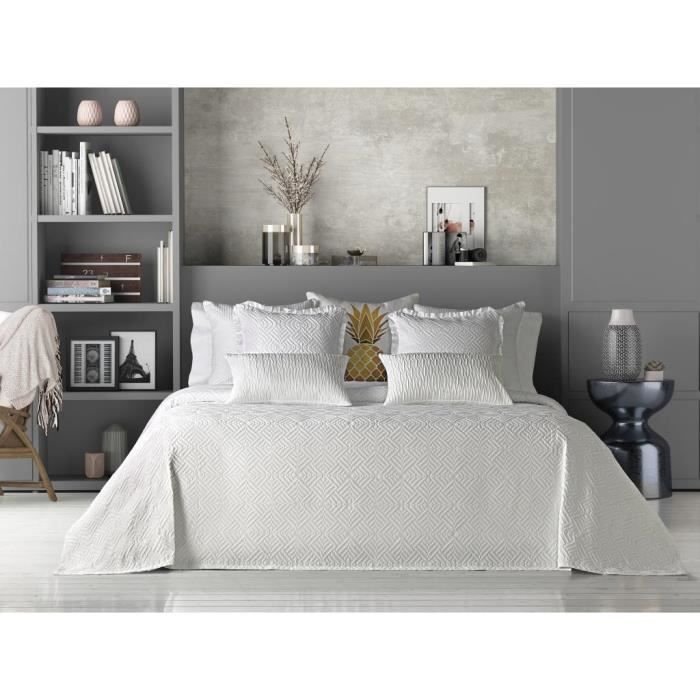 Linder Boutis Contemporaneo – Trapunta Grigio Mouse 230x250 Cm Con 2 Federe, Bordi Smerlati