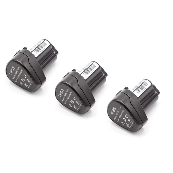 Vhbw 3x Batterie compatible avec Metabo PowerMaxx LED, PowerMaxx BS ...