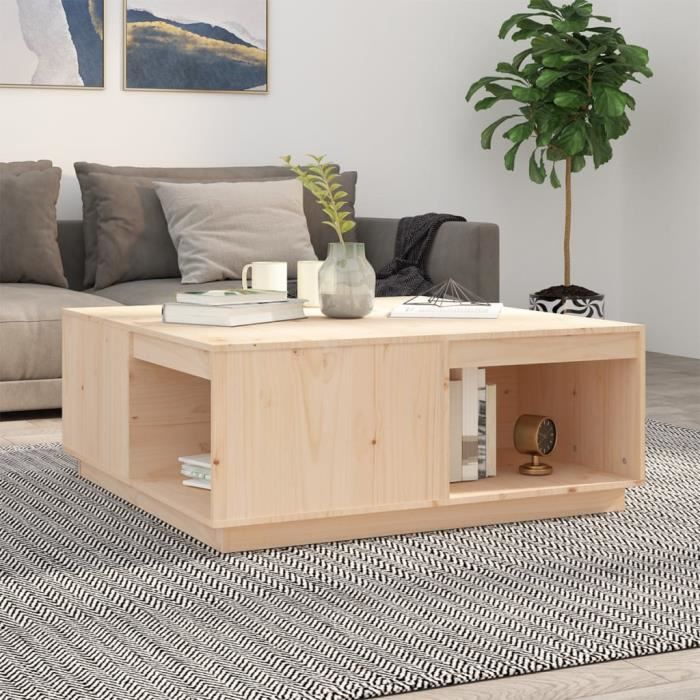 814519 vidaXL Table basse 100x101x405 cm Bois massif de pin