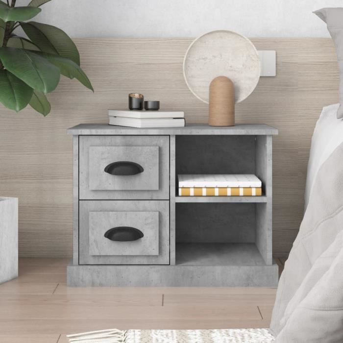 vidaXL Table de chevet gris béton 60x355x45 cm 816372