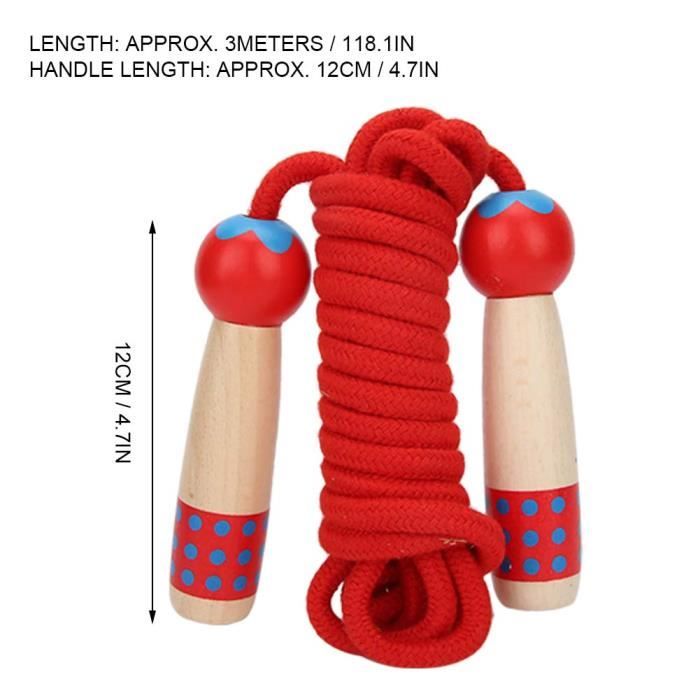Active Corde à sauter multicolore poignée en bois - Bleu - Enfant - 8