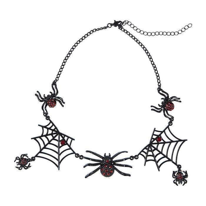 Collier Strass Araignée WIDMANN - Bijou Fantaisie Pour Costume Halloween, Carnaval, Fête à Thème