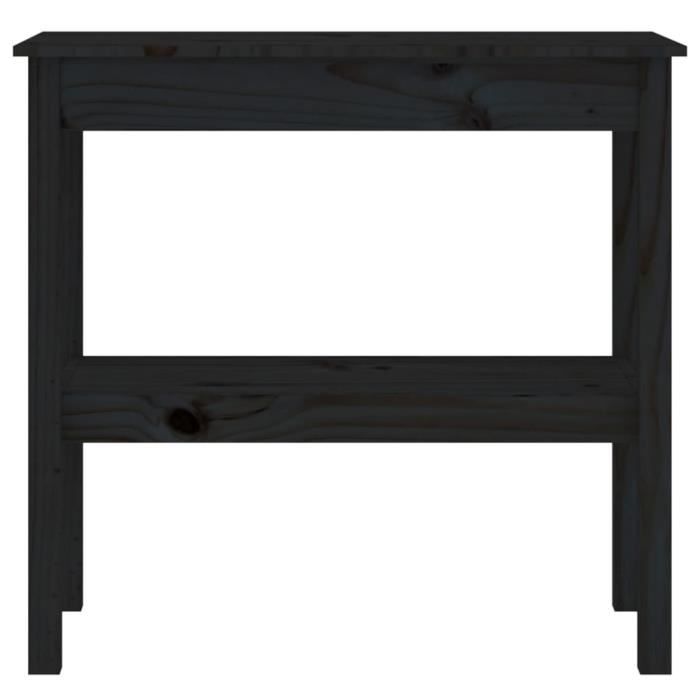 tip - tables d'appoint - table console noir 80x40x75 cm bois de pin solide - haute qualite - dx6561