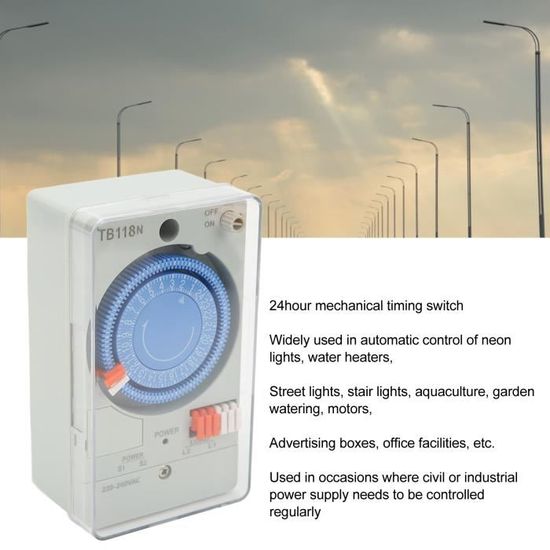 VBESTLIFE interrupteur de minuterie programmable Interrupteur de minuterie  24hrs Digital Analogue Programmable LCD rétroéclairage