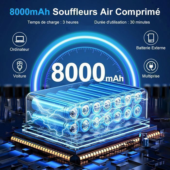 Souffleur Air Comprimé Sans Fil ZARM DUST – 200 000 Tr/min, 3 Vitesses