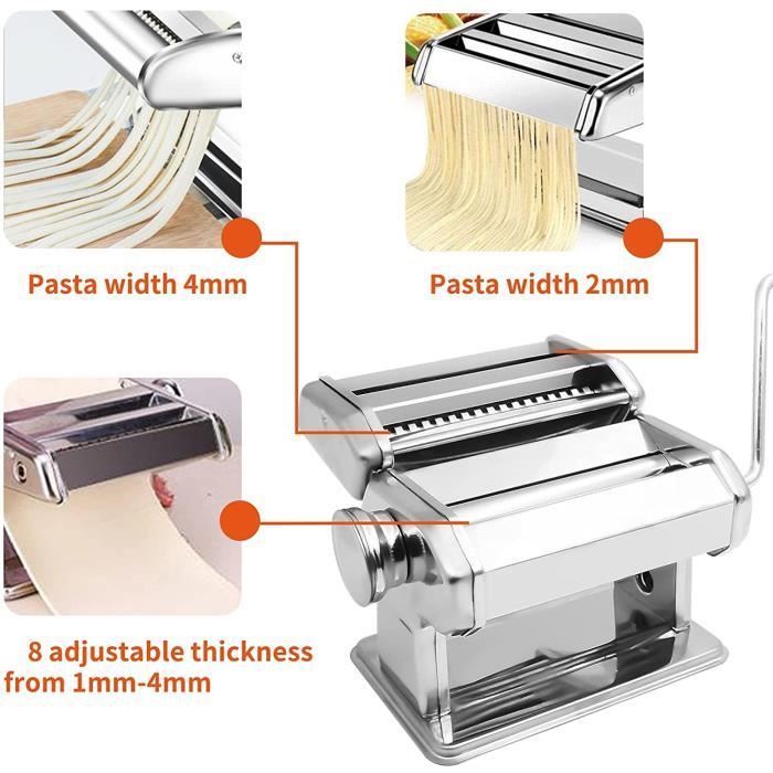 Machine à Pâtes Fraiche,TOPZONE Laminoir à Pâtes manuelle avec manivelle et accessoire coupe Machine à Pâtes Fraiche,TOPZONE Laminoir à Pâtes manuelle avec manivelle et accessoire coupe