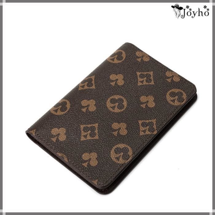 Marron Couverture de passeport de luxe etui a passeport couverture de Document de voyage porte passeport en c Cdiscount Bagagerie Maroquinerie