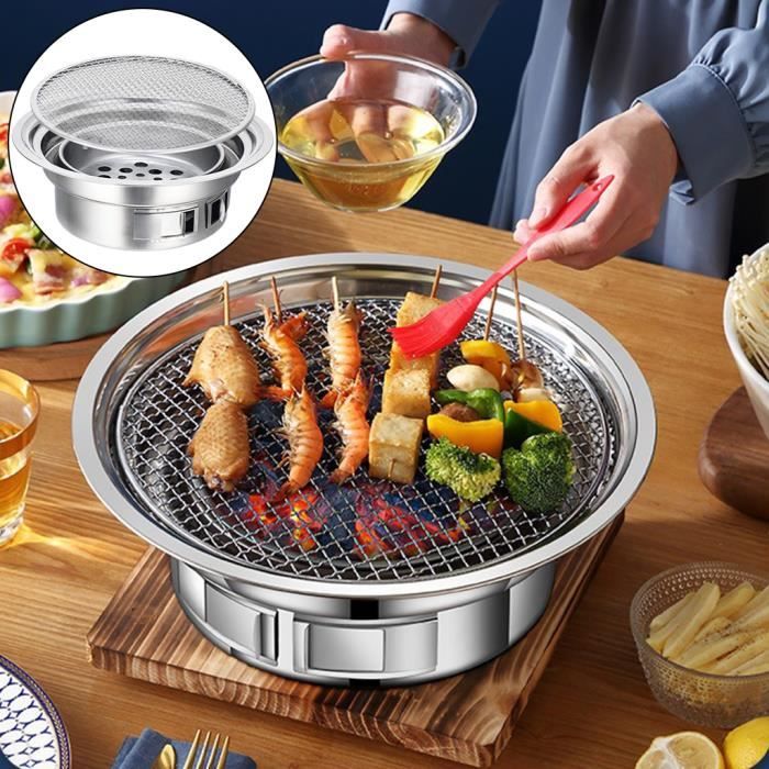 Barbecue portable coréen et japonais sans fumée, four à charbon de bois,  cuisinière CC, antiadhésif, table