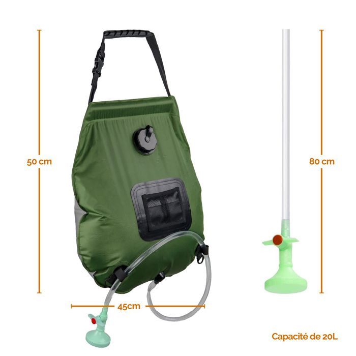 Douche Solaire De Camping 20L Froyak - Sac Pliable Pour Outdoor Et Plage