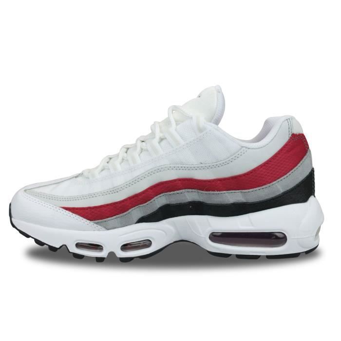 Chaussures Nike Air Max 95 Blanc Rouge Noir Homme Classics