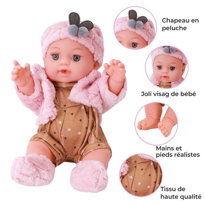 Poupon Poupee bebe 12 pouces interactive silicone Doll nouveau-ne enfant  Mignonne Jouet playmate Cadeau-a2 - Cdiscount Jeux - Jouets