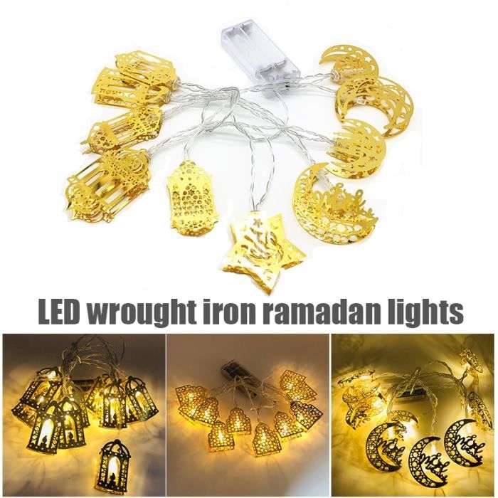 Yeacher Lampe stéréo LED Eid Mubarak Guirlande lumineuse décorative Ramadan  Kareem Décoration Accessoires Musulman Islam Party Supplie Vintage Festival  Lanterne