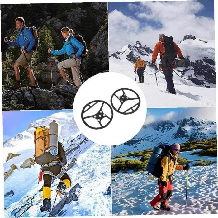 Crampon à Neige Antidérapant avec 24 Dents Anti Glisse pour Randonnée  Trekking Marche, Activités sur Terrain Neigeux ou Verglacé - M - Cdiscount  Sport