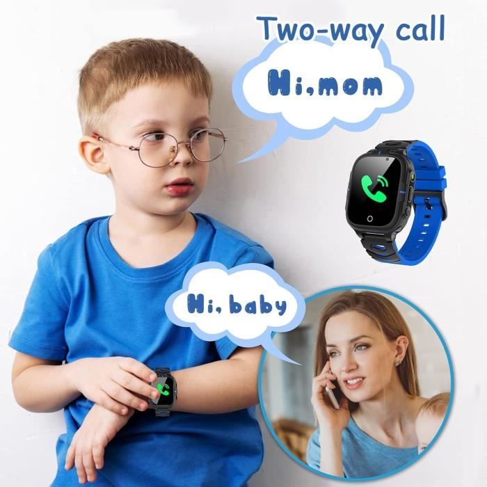 Montre Connectée Enfant JUBUNRER - Écran Tactile 1.54" - Appel, SOS, Jeux, Caméra - Cadeau Idéal
